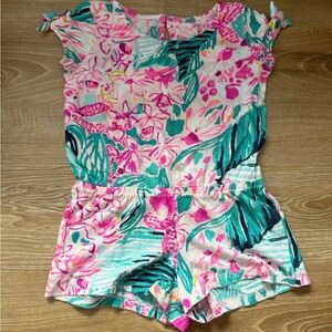 2/30 Lilly Pulitzer Pink and Green Floral Romper